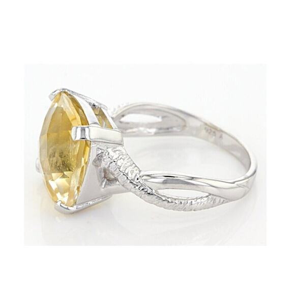 NWT 6.50 CT Brazilian Citrine Solitaire Ring Statement Size 7 Yellow Gemstone - Picture 7 of 8